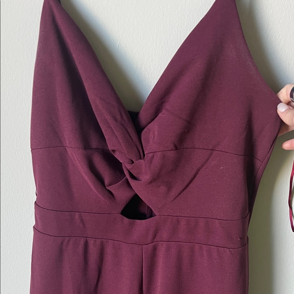 Francesca’s Maroon Sleeveless Jumpsuit - Picture 2 of 4